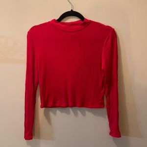 H&M Cropped Mock Neck Long Sleeve